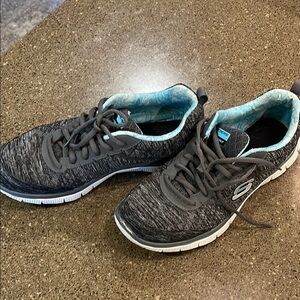 Skechers Gray and Blue Women's Sneakers